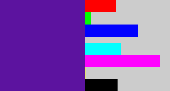 Hex color #5c139f - purple