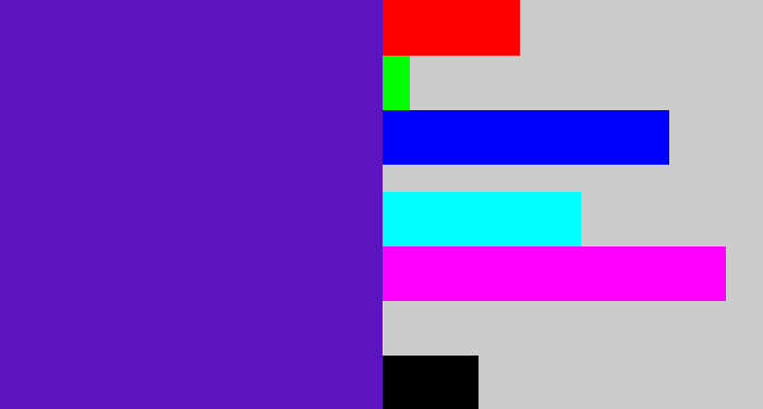 Hex color #5c13c0 - violet blue