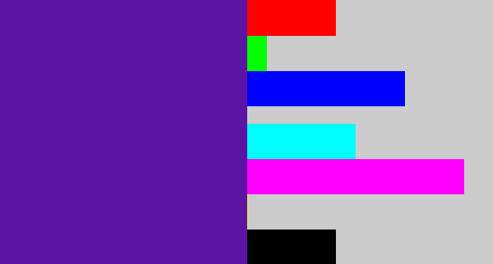 Hex color #5c14a4 - purple