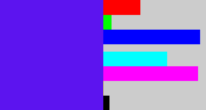 Hex color #5c14ef - purply blue