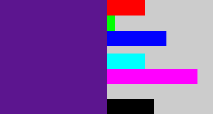 Hex color #5c158f - purple