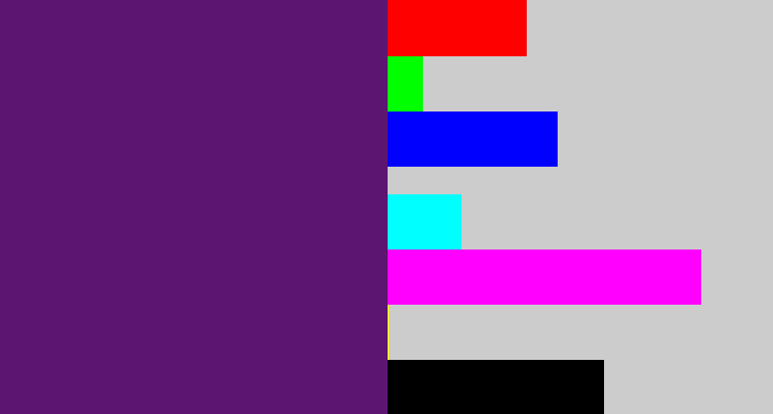 Hex color #5c1671 - darkish purple
