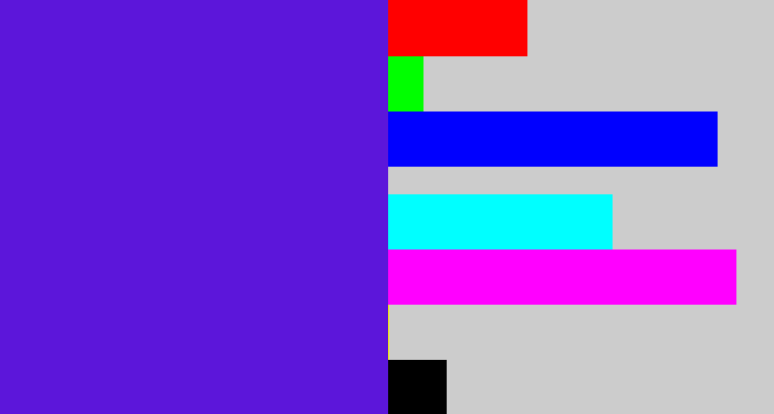 Hex color #5c16da - purple/blue