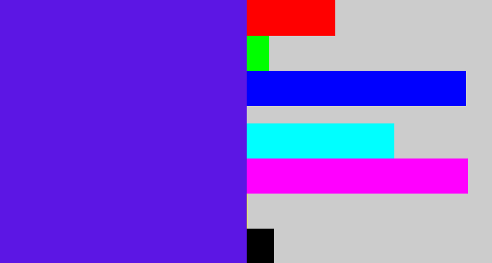 Hex color #5c16e4 - purply blue