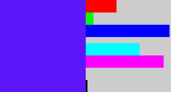 Hex color #5c16fb - purplish blue