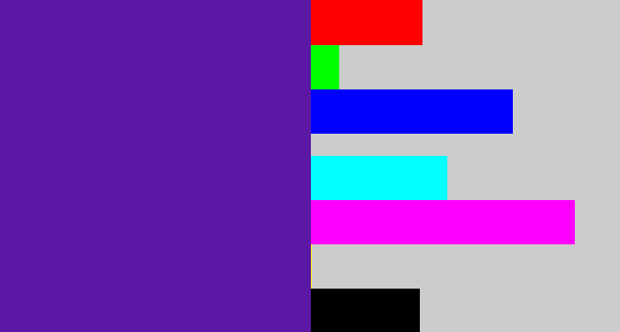 Hex color #5c18a5 - purple