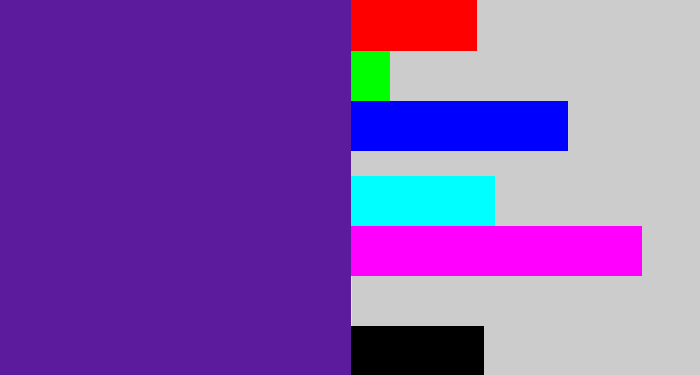Hex color #5c1b9d - purple