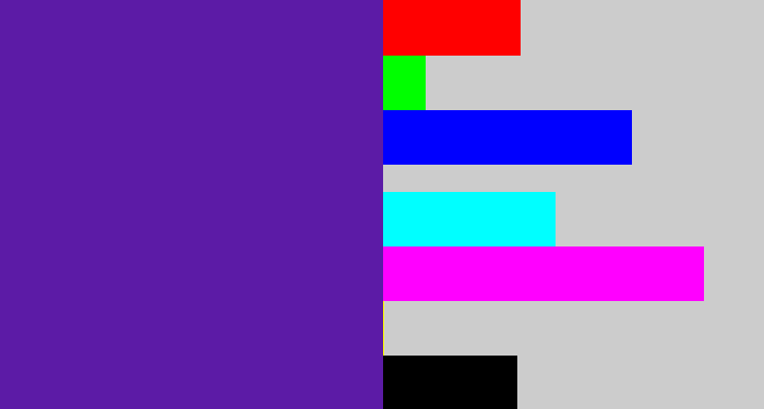 Hex color #5c1ba6 - purple
