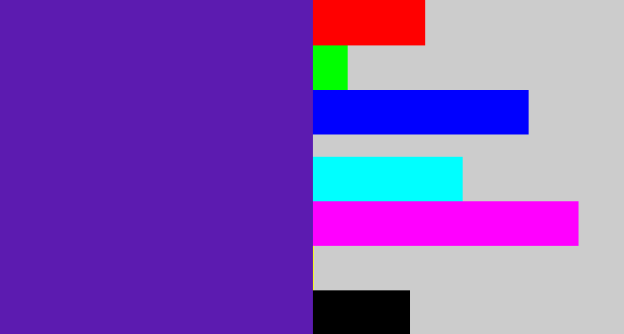 Hex color #5c1bb0 - violet blue
