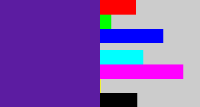 Hex color #5c1ca1 - purple