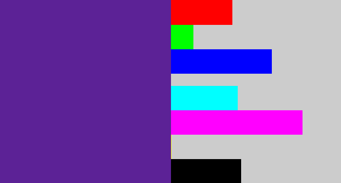 Hex color #5c2296 - purple