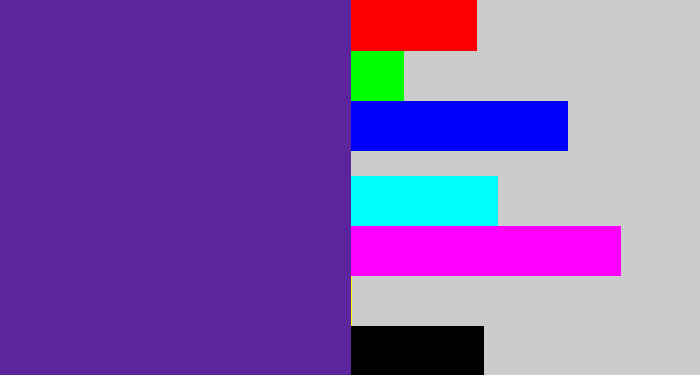 Hex color #5c259e - purple