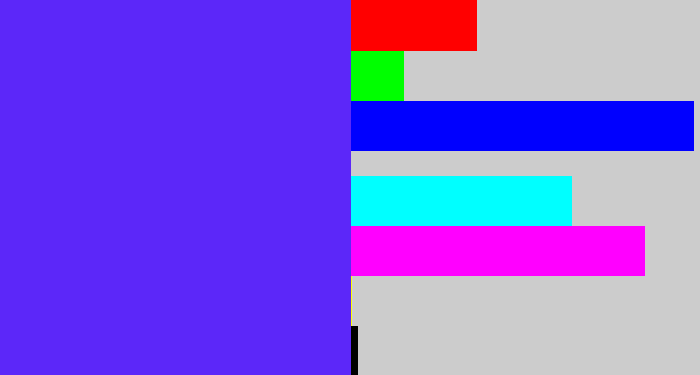 Hex color #5c27f9 - purplish blue