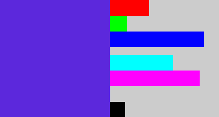 Hex color #5c28dc - purple/blue