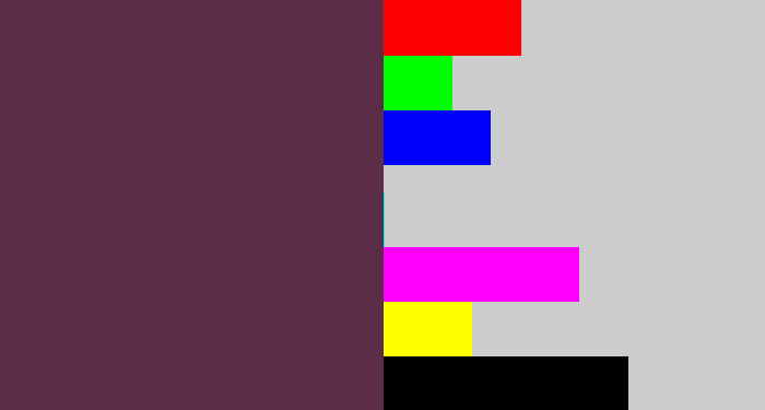 Hex color #5c2d47 - purple brown