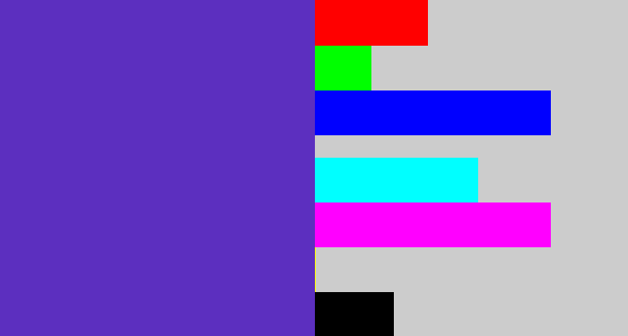 Hex color #5c2fbf - blue purple