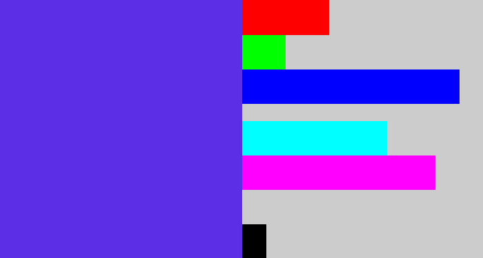 Hex color #5c2fe6 - purpley blue