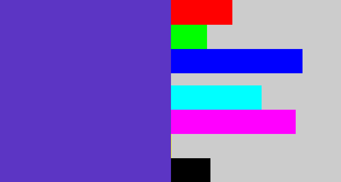 Hex color #5c35c4 - blurple