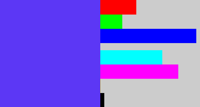 Hex color #5c37f5 - purpleish blue