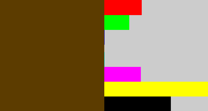 Hex color #5c3c00 - brown