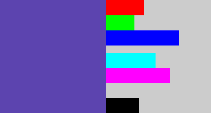 Hex color #5c44af - bluey purple