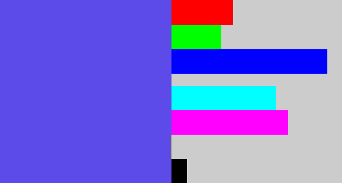 Hex color #5c4be9 - purpleish blue