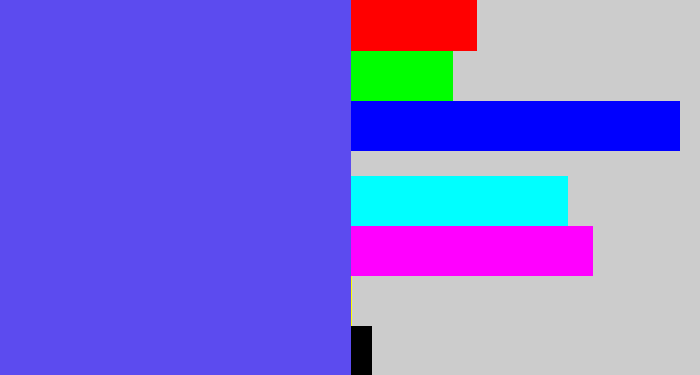 Hex color #5c4bef - purpleish blue