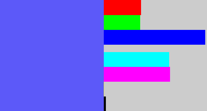 Hex color #5c59f9 - purpleish blue