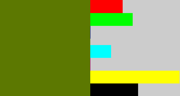 Hex color #5c7801 - olive green