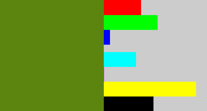 Hex color #5c850f - sap green