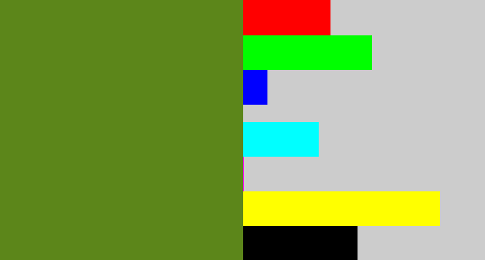 Hex color #5c861a - sap green