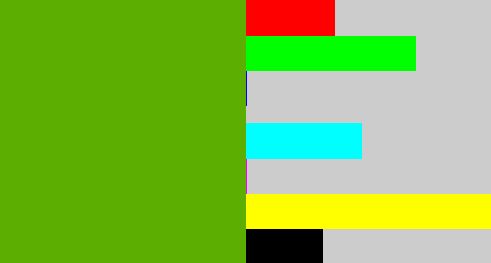 Hex color #5caf00 - kermit green