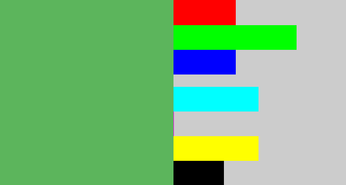 Hex color #5cb55c - dark pastel green