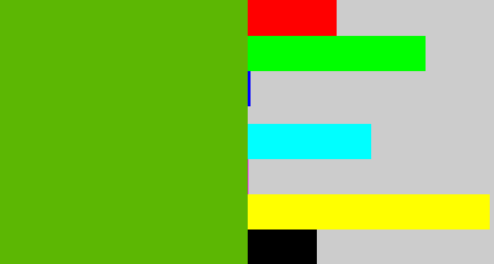 Hex color #5cb703 - kermit green