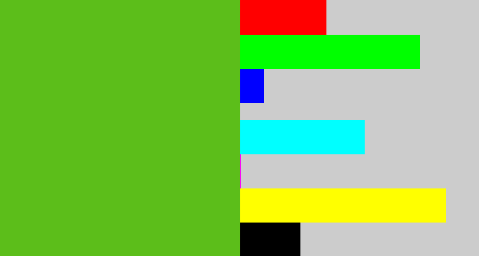 Hex color #5cbe1a - frog green