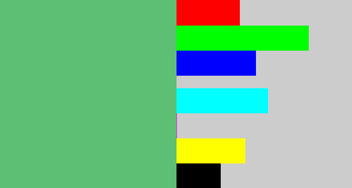 Hex color #5cbf74 - soft green