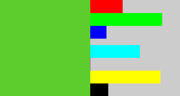 Hex color #5ccd2d - toxic green