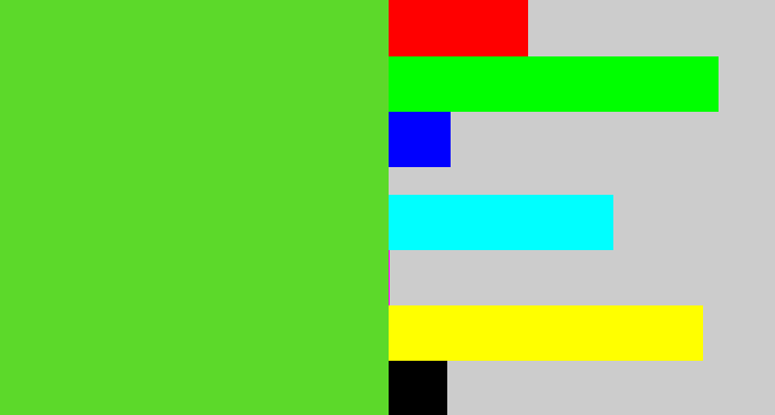 Hex color #5cd92a - toxic green