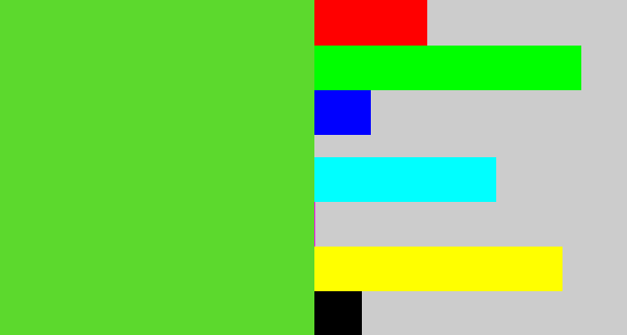 Hex color #5cd92d - toxic green