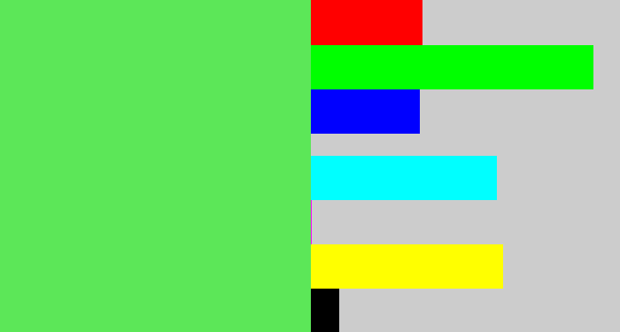 Hex color #5ce758 - lightish green