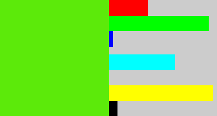 Hex color #5cea0a - bright lime green