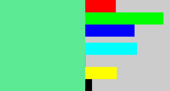Hex color #5cea94 - light green blue