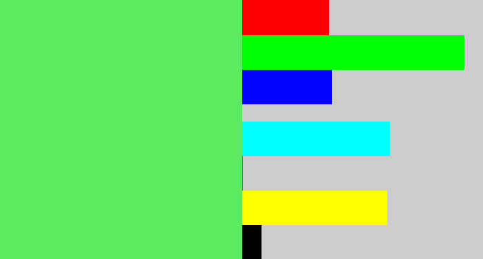 Hex color #5ceb5e - lightish green