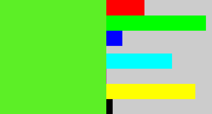 Hex color #5cef26 - toxic green