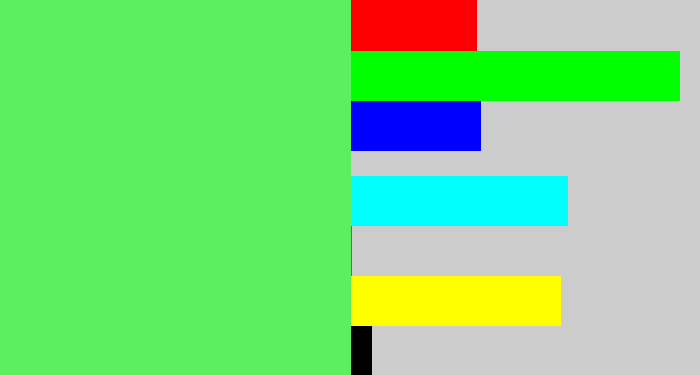 Hex color #5cef5f - lightish green