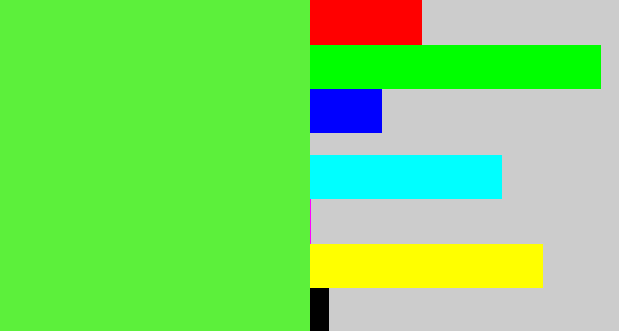 Hex color #5cf03b - toxic green