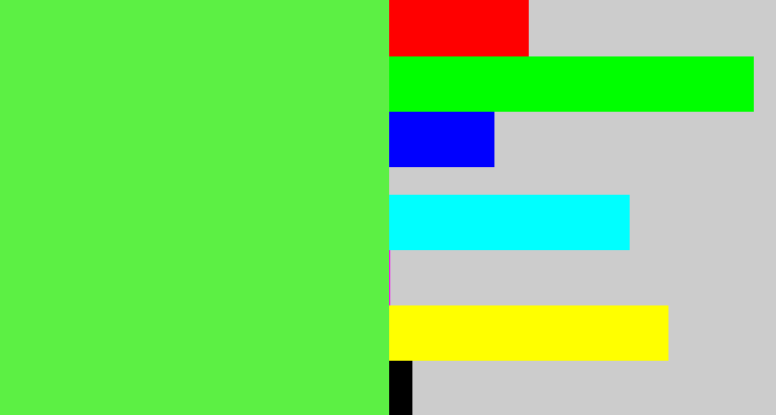 Hex color #5cf044 - light neon green