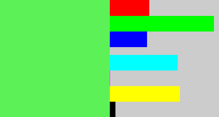 Hex color #5cf157 - light bright green
