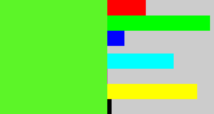 Hex color #5cf528 - toxic green