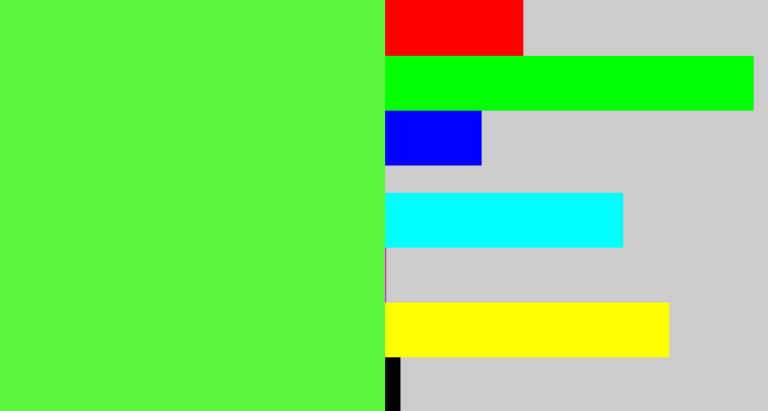 Hex color #5cf540 - light neon green
